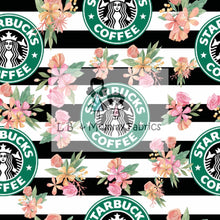 Load image into Gallery viewer, Floral Coffee on Stripes(DMC)
