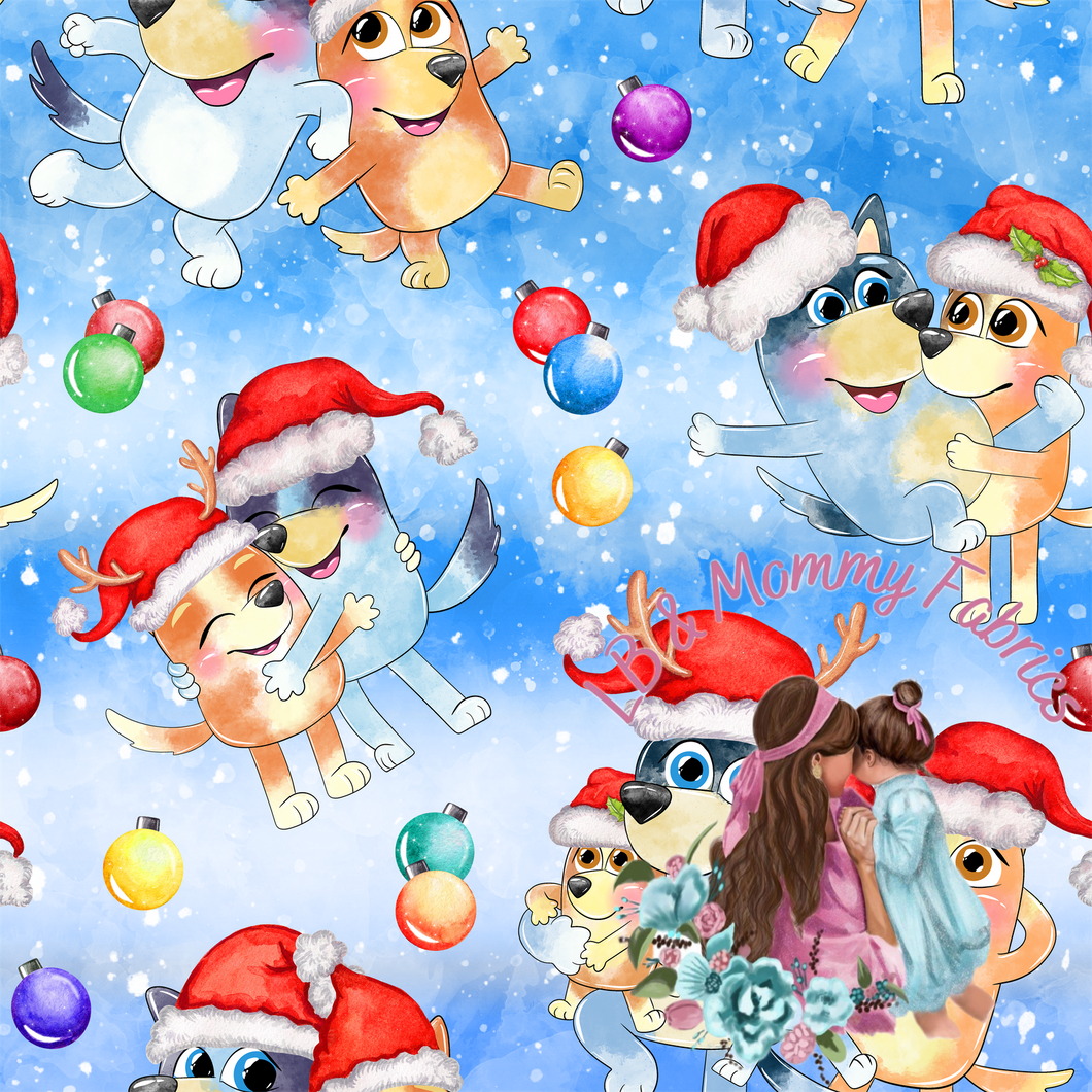 Cartoon blue dog Christmas(RG)