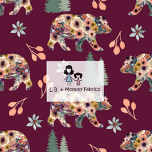 Load image into Gallery viewer, Floral Bear- maroon (EE)
